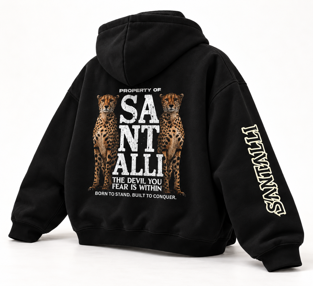 PROPERTY OF SANTALLI  OVERSIZED ZIPPER HOODIE