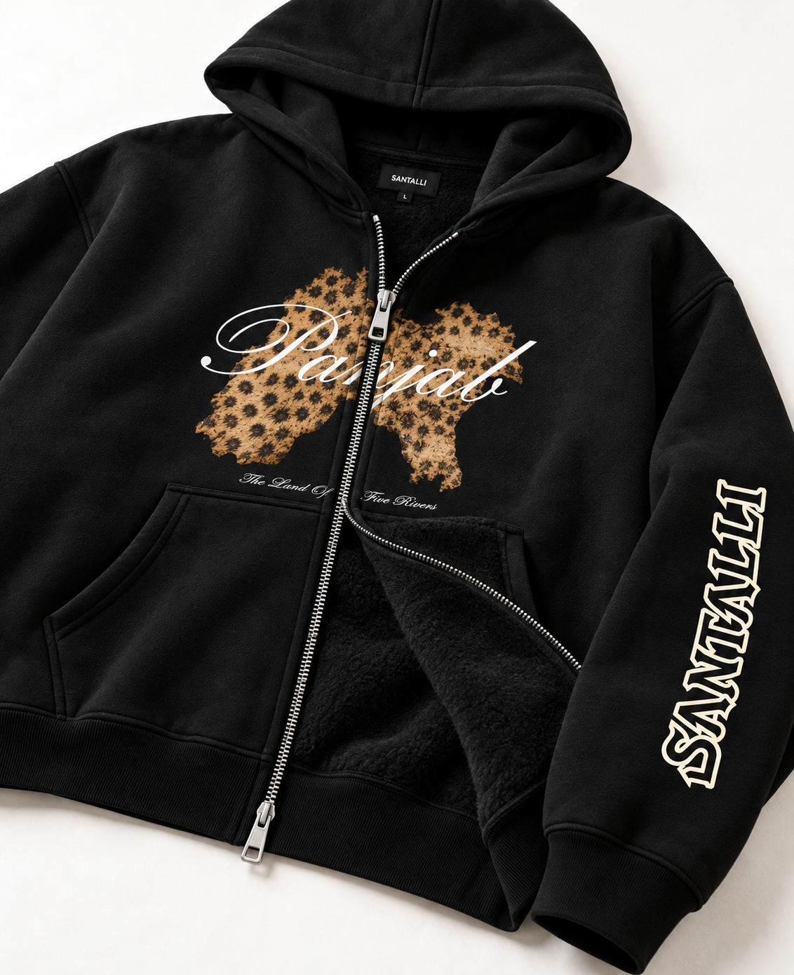PROPERTY OF SANTALLI  OVERSIZED ZIPPER HOODIE