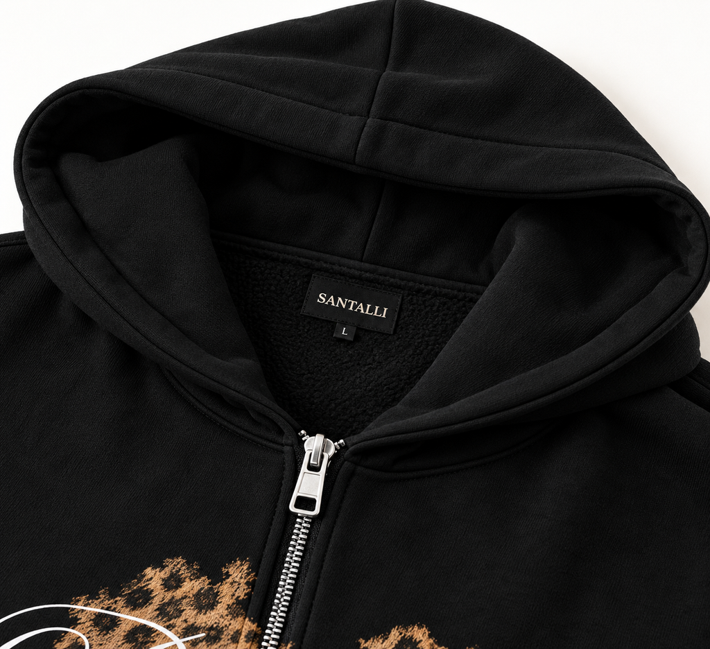 PROPERTY OF SANTALLI  OVERSIZED ZIPPER HOODIE