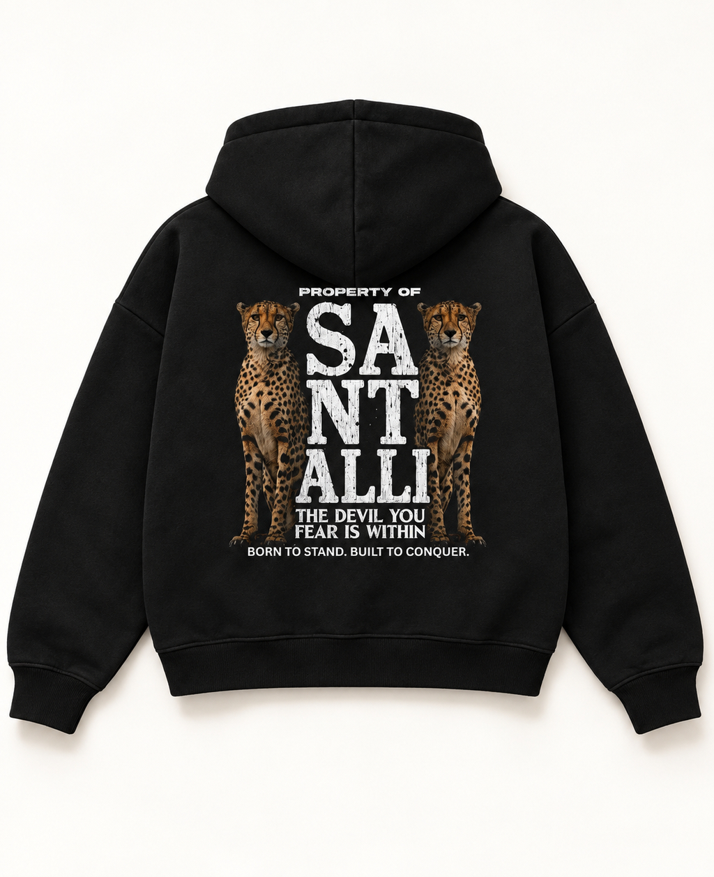 PROPERTY OF SANTALLI  OVERSIZED ZIPPER HOODIE