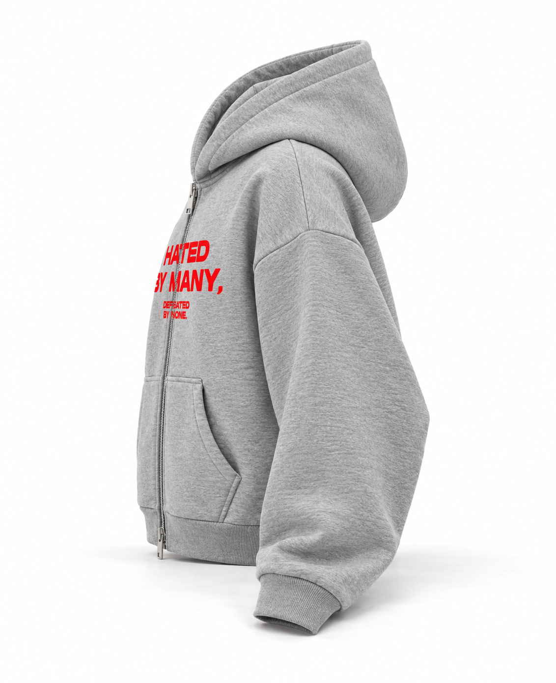 HATED BY MANY ZIPPER OVERSIZED BOXY HOODIE