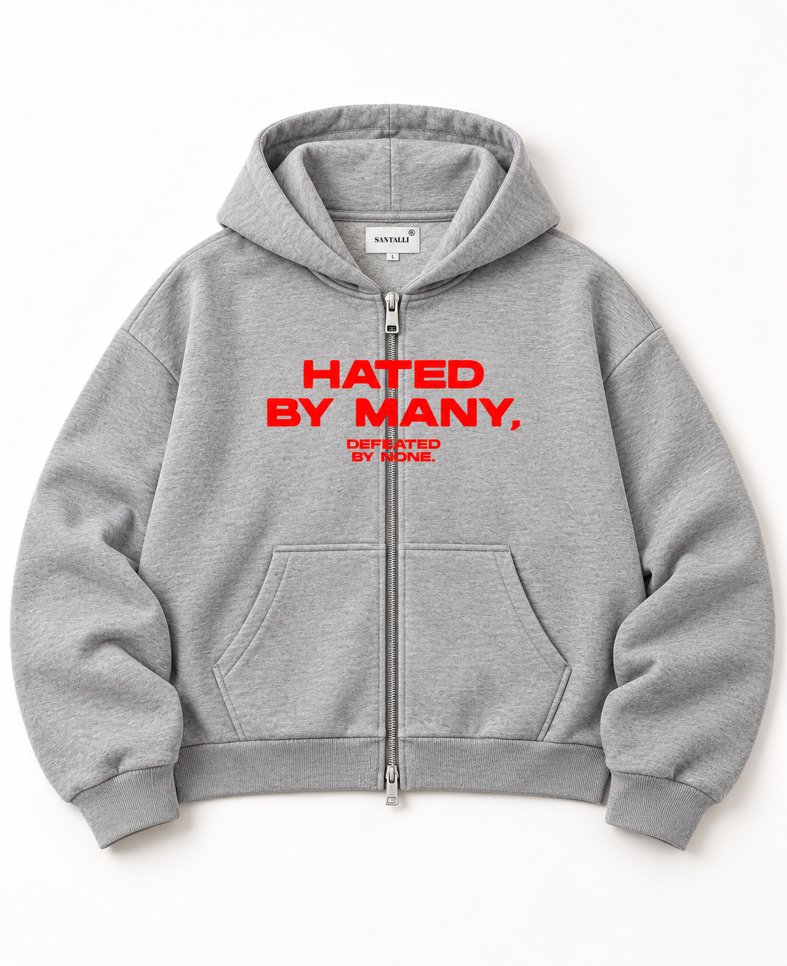 HATED BY MANY ZIPPER OVERSIZED BOXY HOODIE