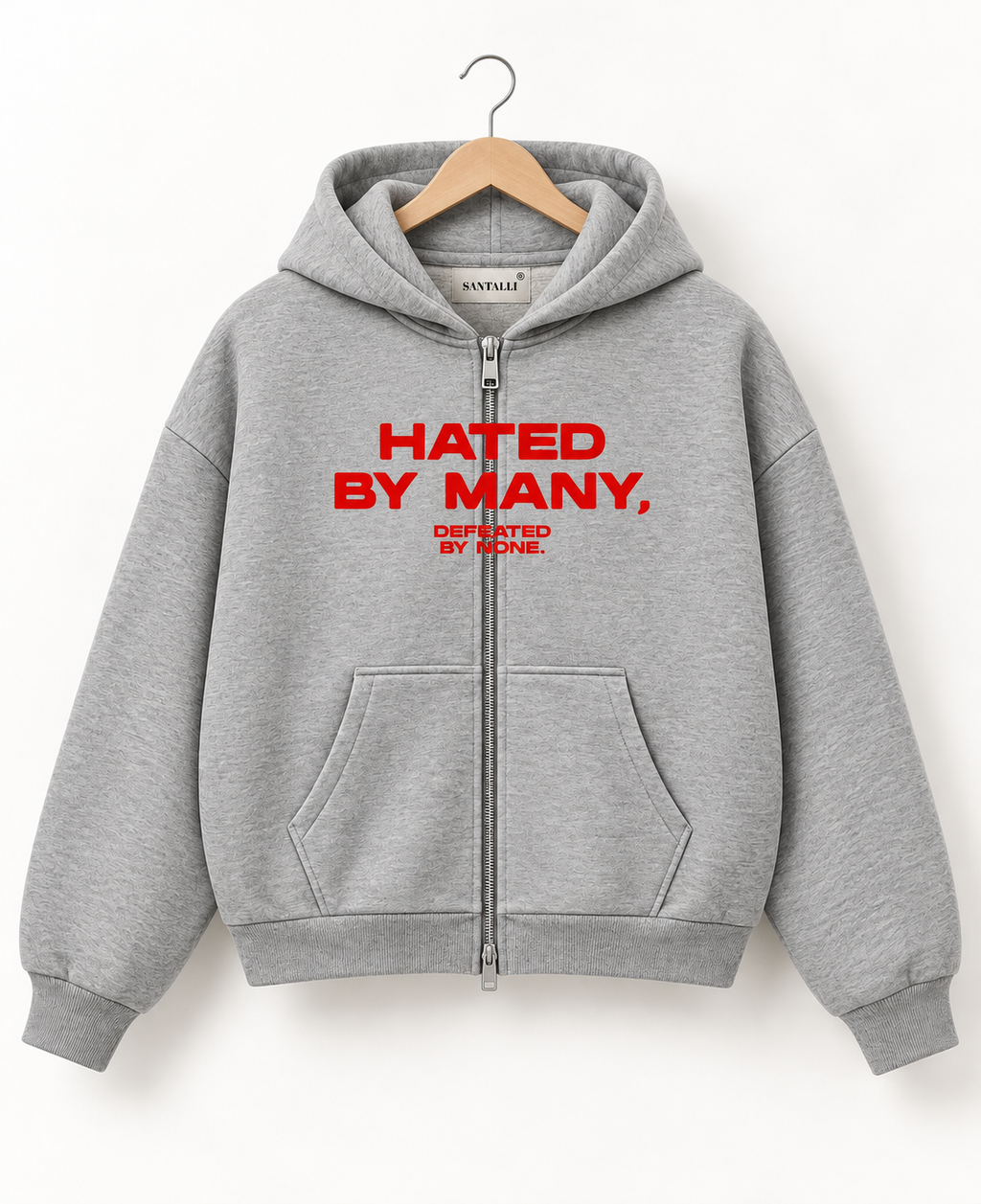 HATED BY MANY ZIPPER OVERSIZED BOXY HOODIE