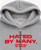 HATED BY MANY ZIPPER OVERSIZED BOXY HOODIE