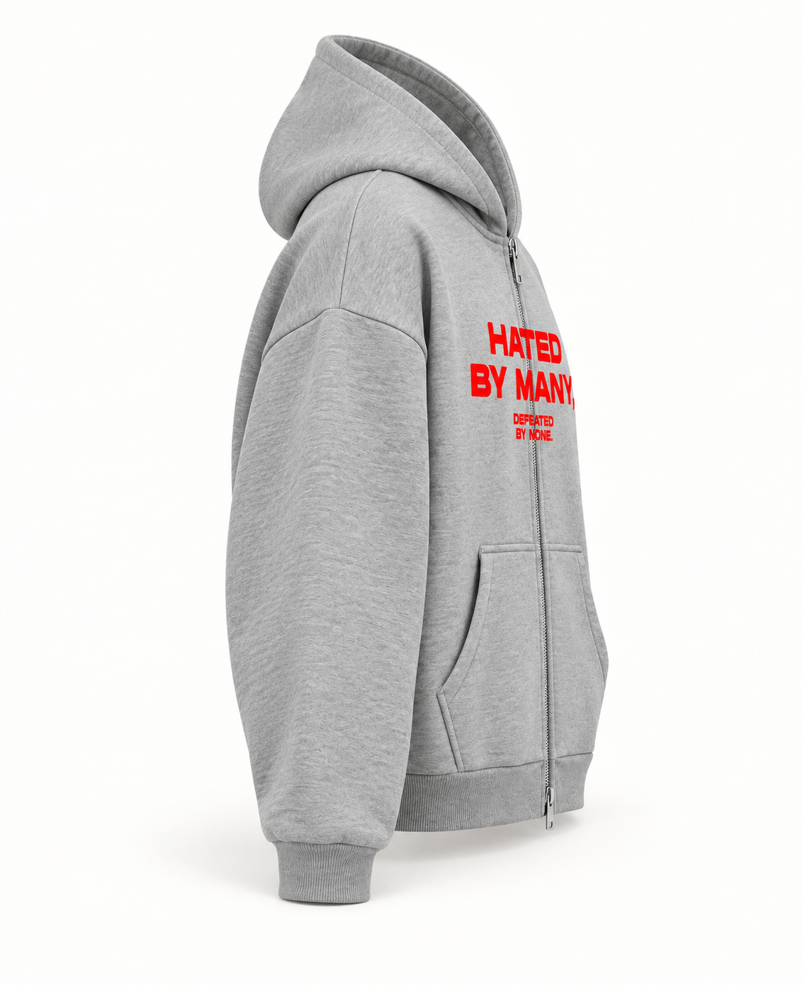 HATED BY MANY ZIPPER OVERSIZED BOXY HOODIE