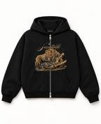 CROCO HUNT ZIPPER OVERSIZED BOXY HOODIE