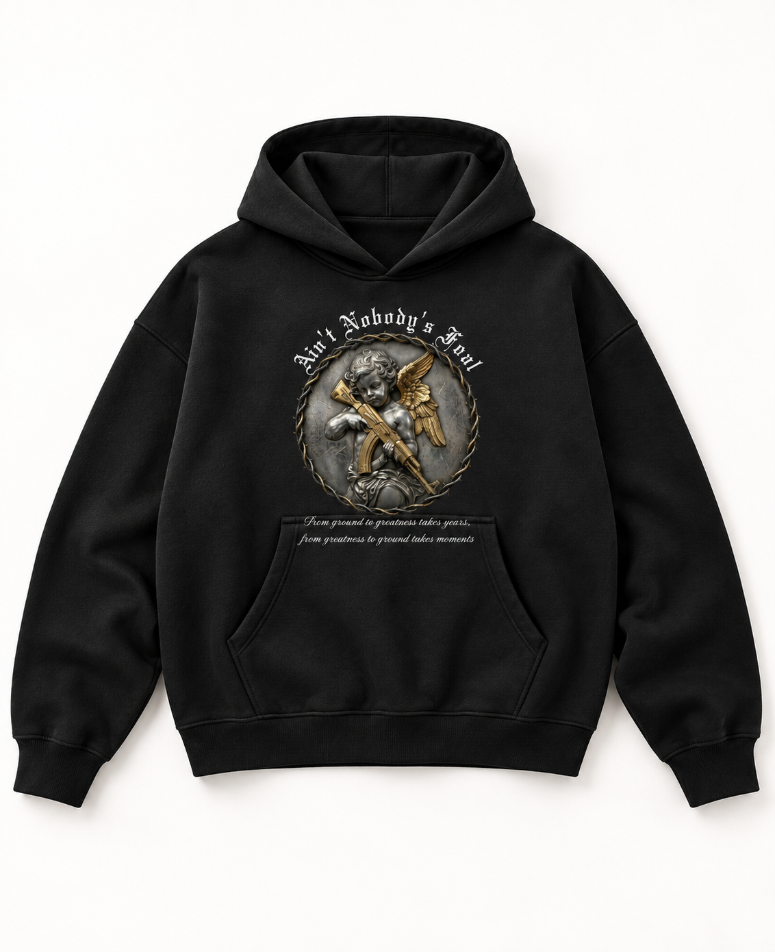 NOBODY FOOL OVERSIZED BOXY HOODIE