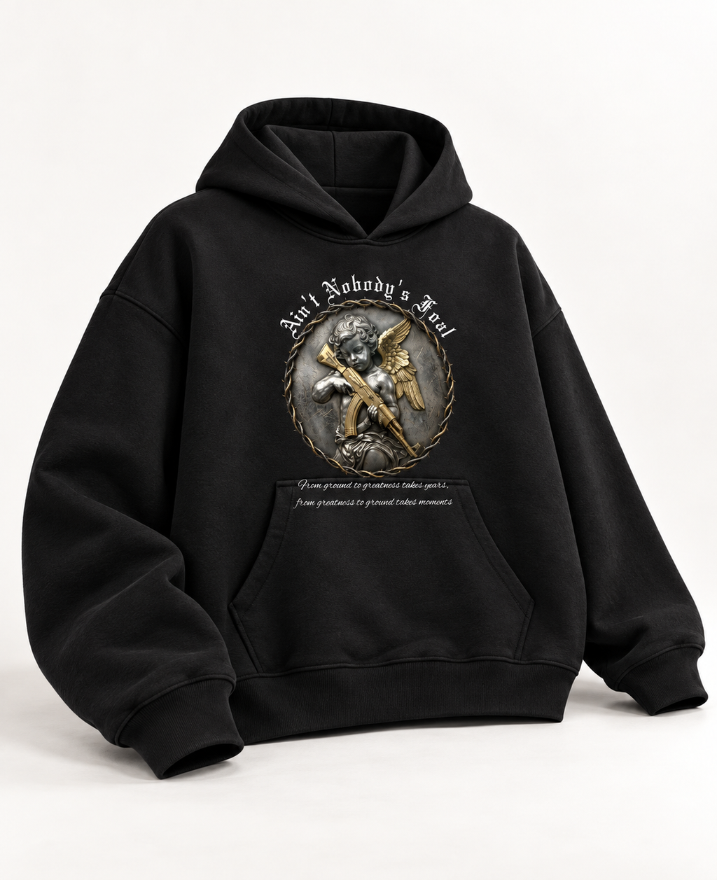 NOBODY FOOL OVERSIZED BOXY HOODIE