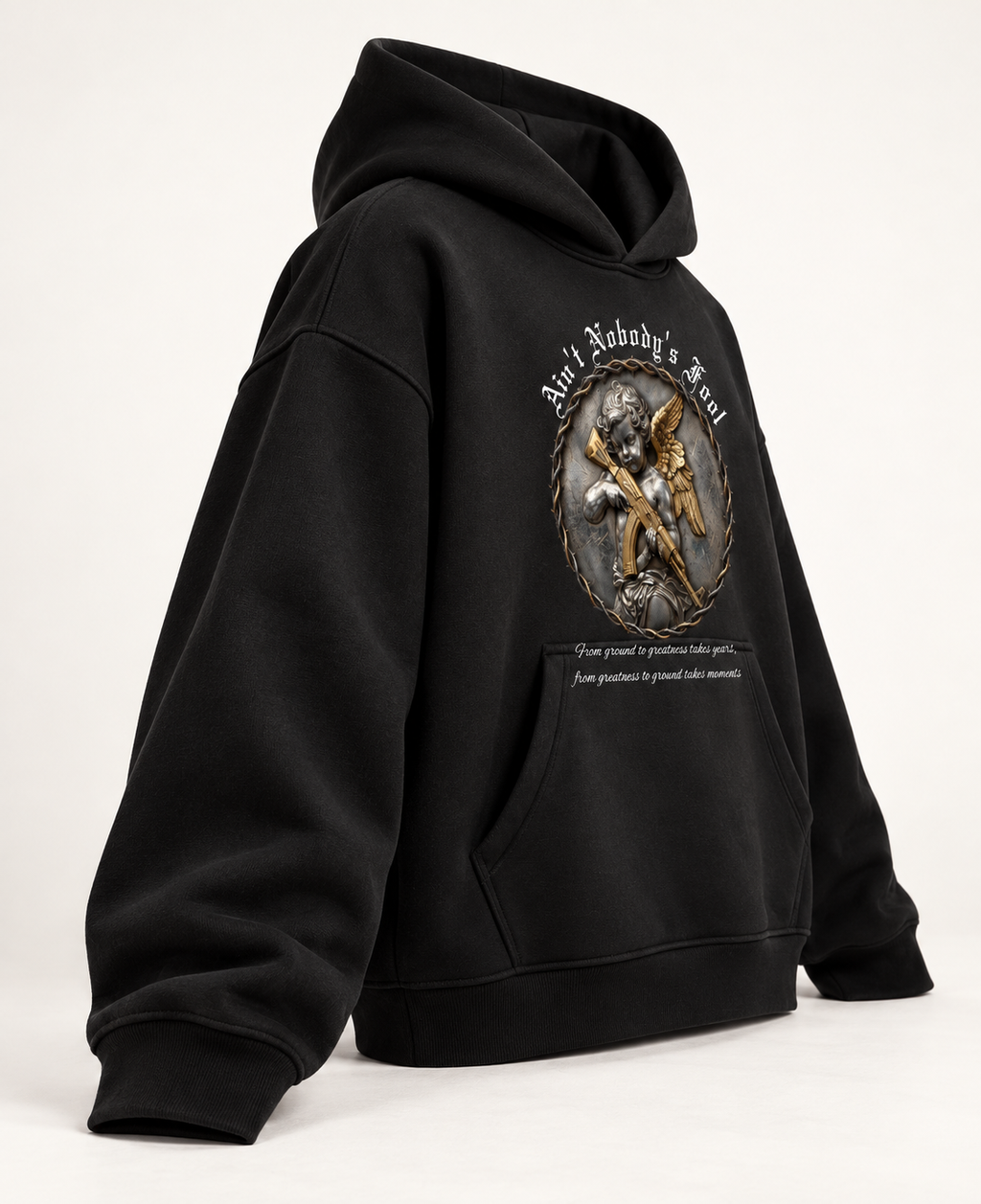 NOBODY FOOL OVERSIZED BOXY HOODIE