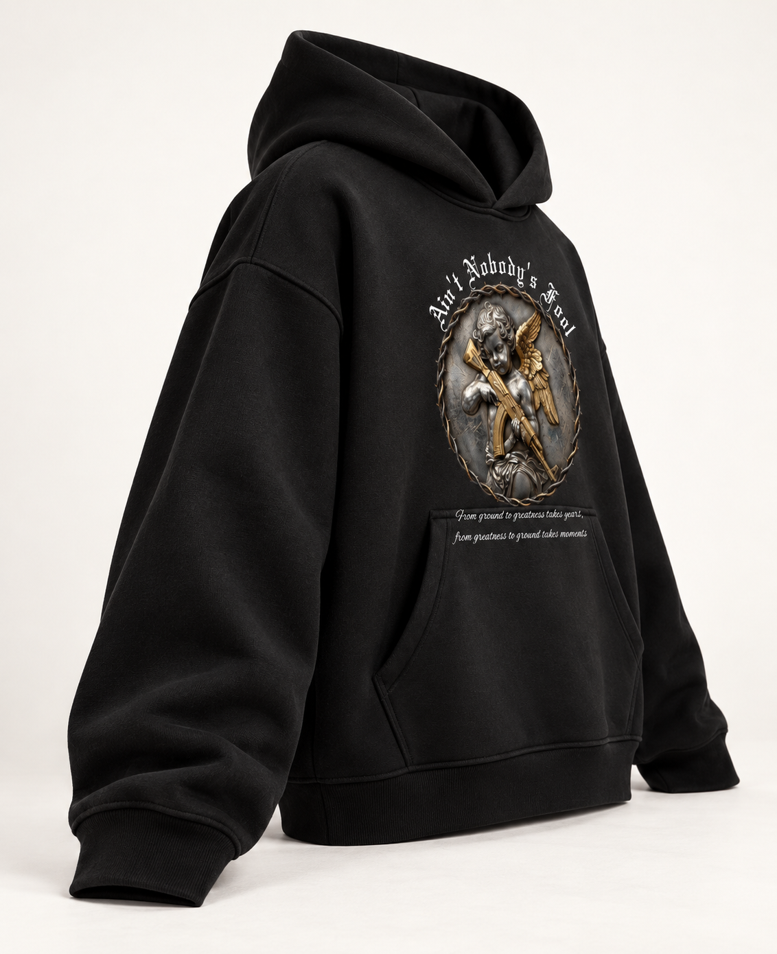 NOBODY FOOL OVERSIZED BOXY HOODIE