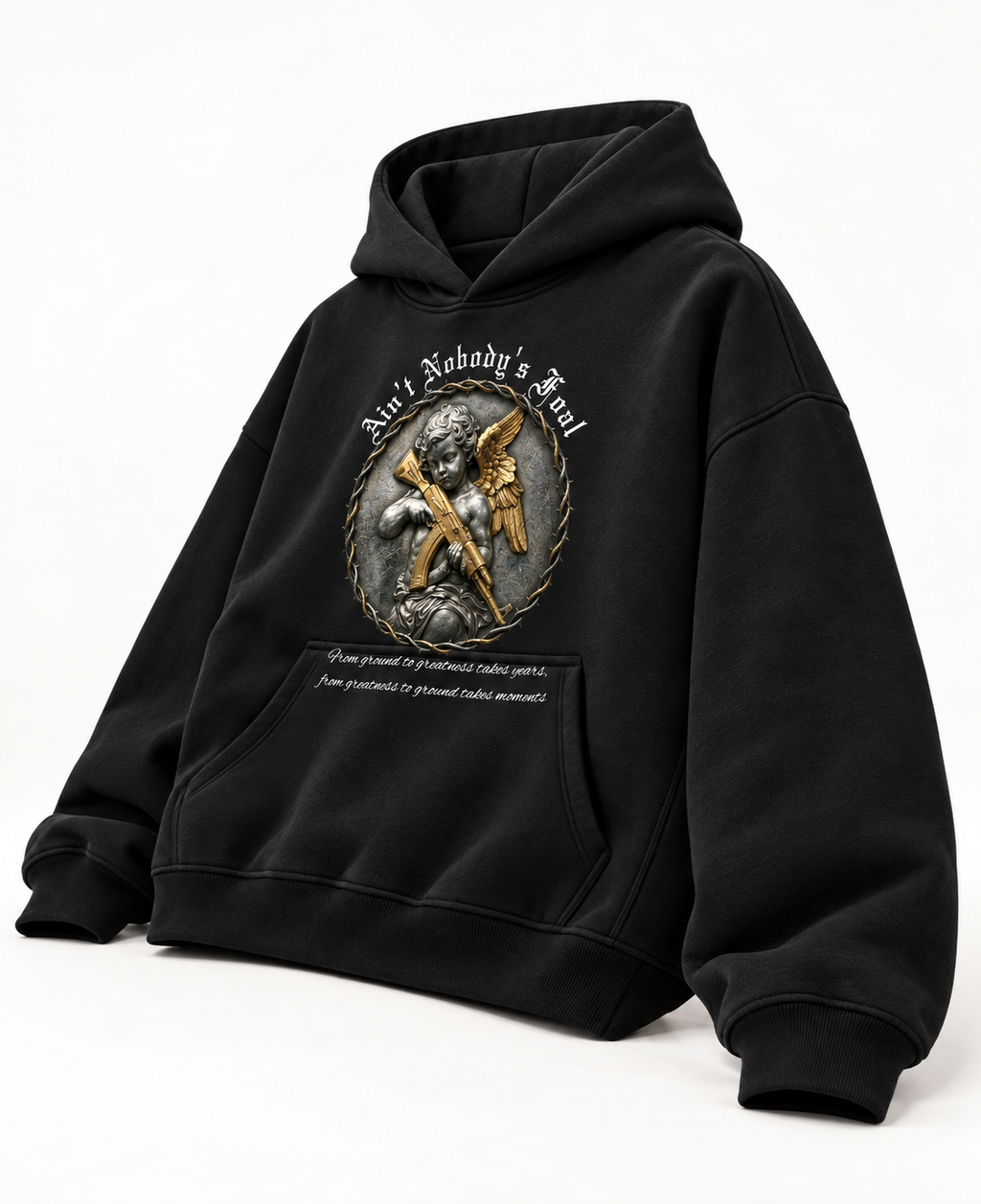 NOBODY FOOL OVERSIZED BOXY HOODIE