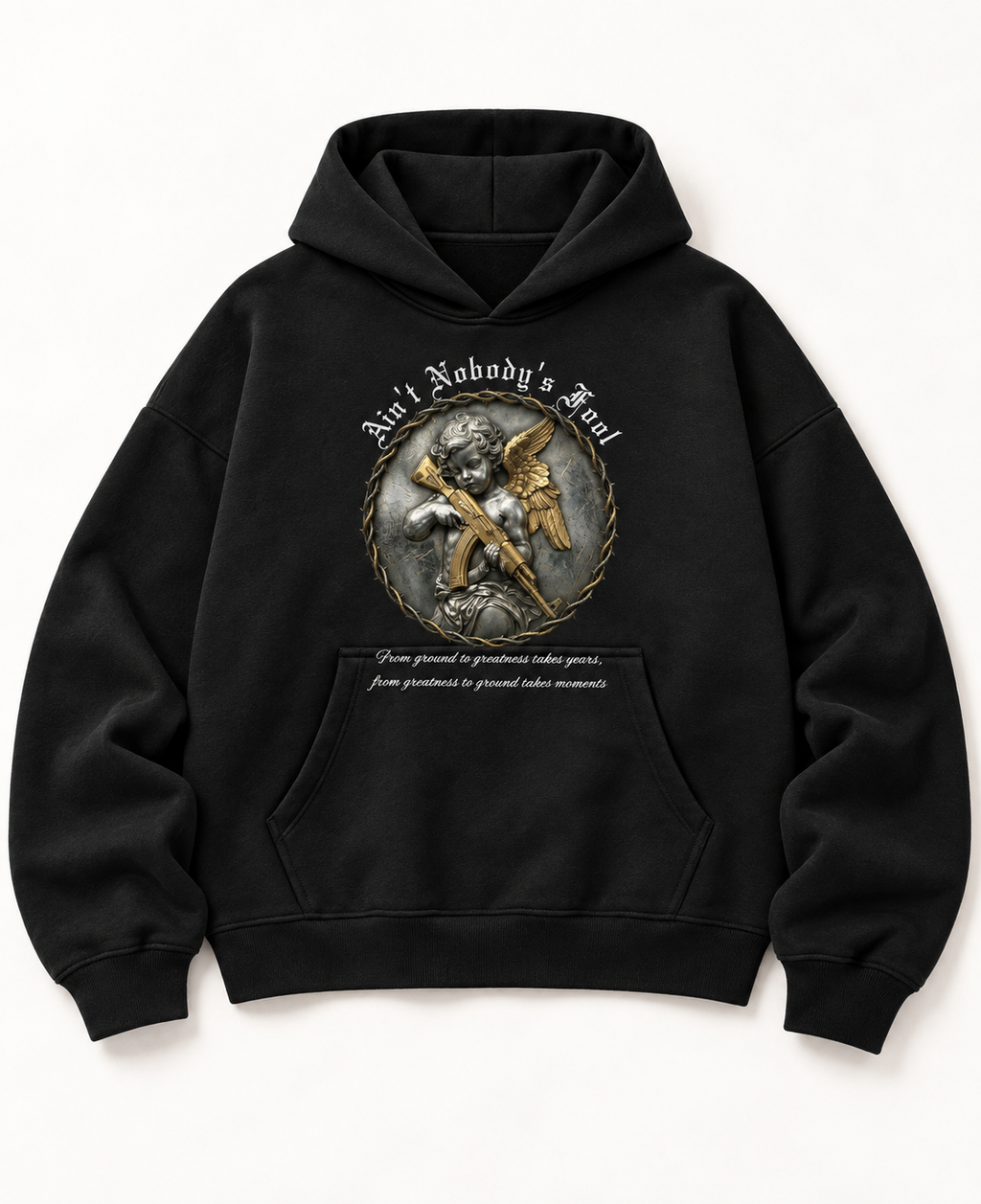 NOBODY FOOL OVERSIZED BOXY HOODIE