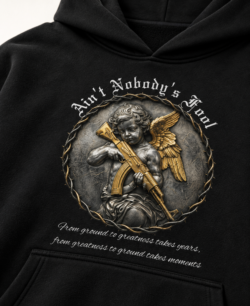 NOBODY FOOL OVERSIZED BOXY HOODIE