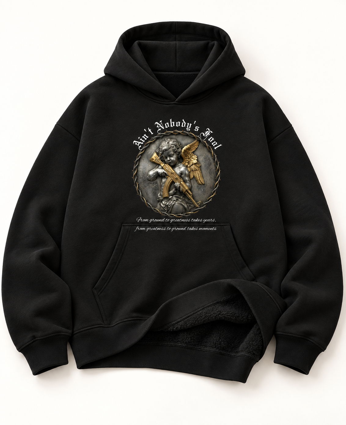 NOBODY FOOL OVERSIZED BOXY HOODIE