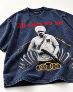 ALL EYES ON ME BLUE OVERSIZED T SHIRT