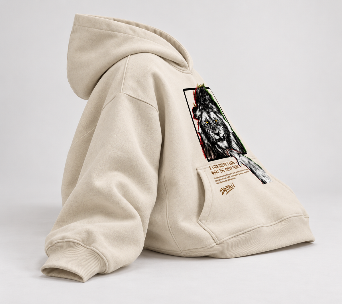 DOESN'T CARE OVERSIZED BOXY HOODIE