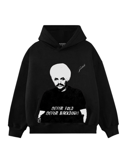NEVER FOLD NEVER BACK DOWN OVERSIZED HOODIE