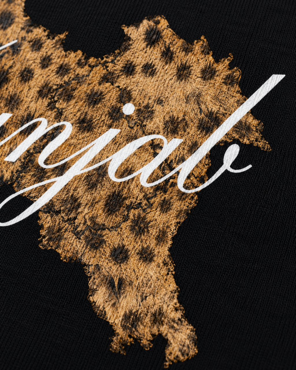 LEOPARD ATTACHED SLEEVE T-SHIRT