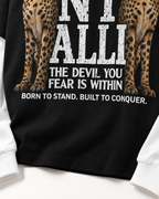 LEOPARD ATTACHED SLEEVE T-SHIRT