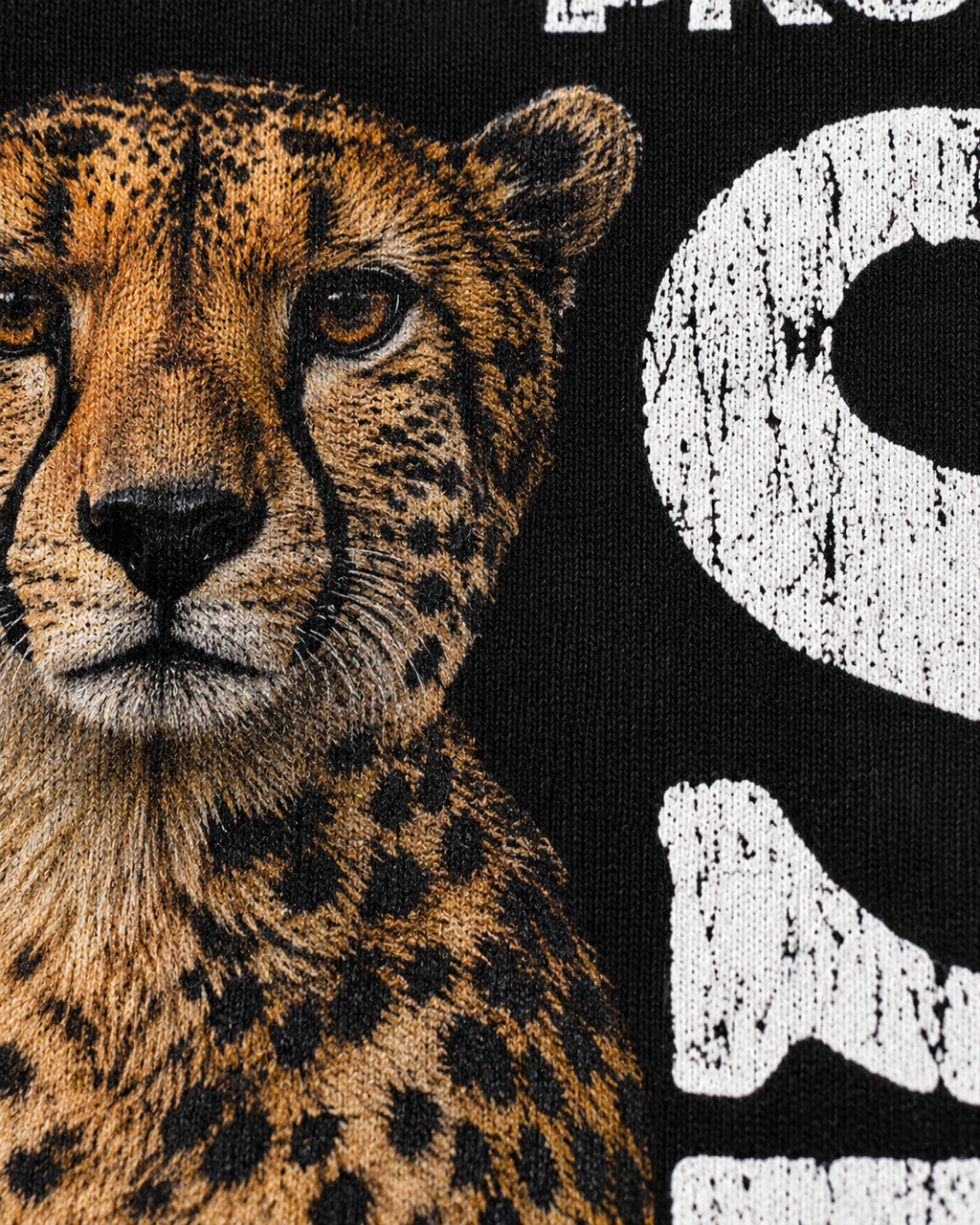 LEOPARD ATTACHED SLEEVE T-SHIRT