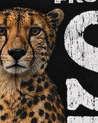 LEOPARD ATTACHED SLEEVE T-SHIRT