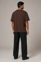 BROWN OVERSIZED ACID WASHED T-SHIRT