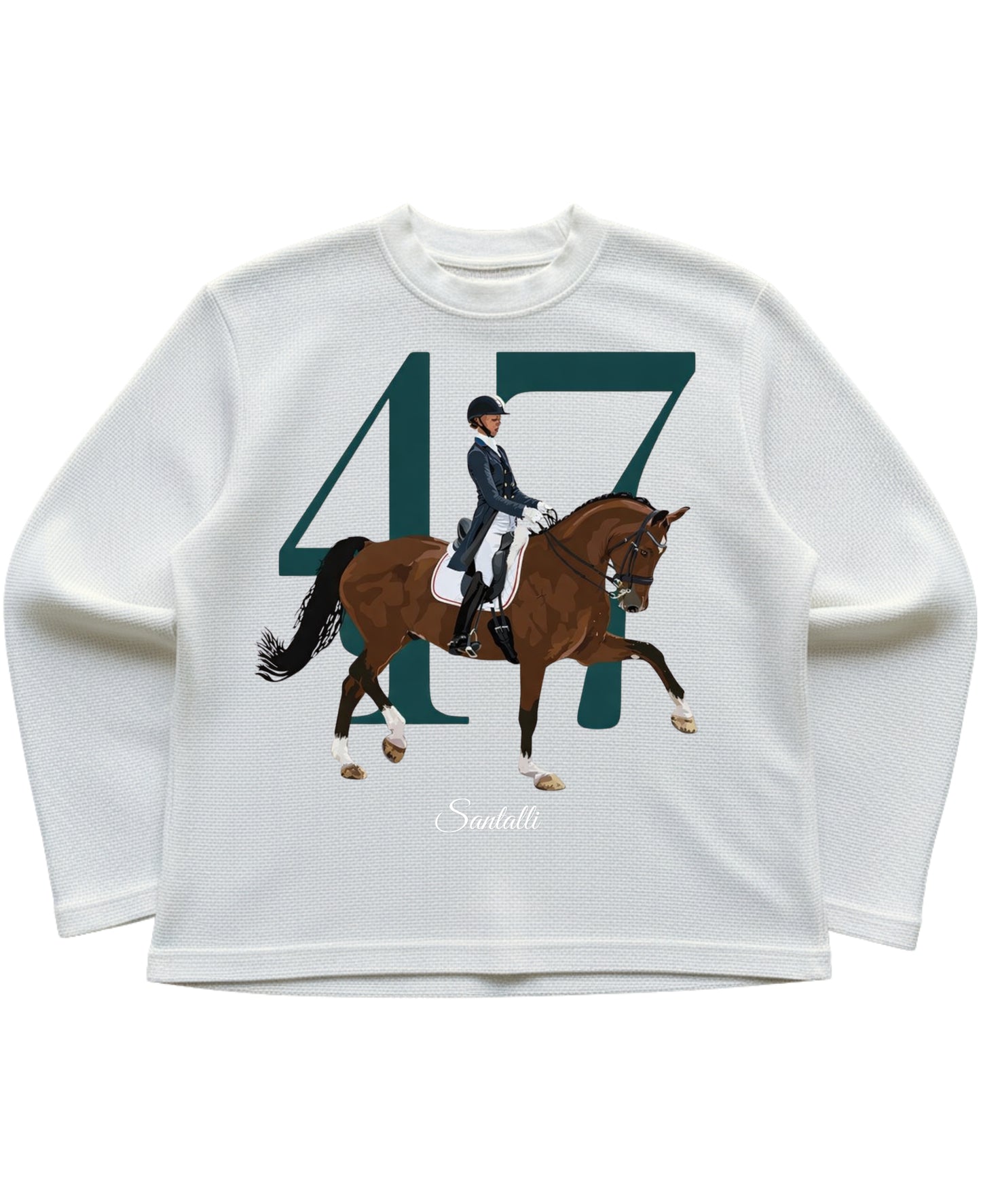 Off-white waffle knit oversized full-sleeve Front Design