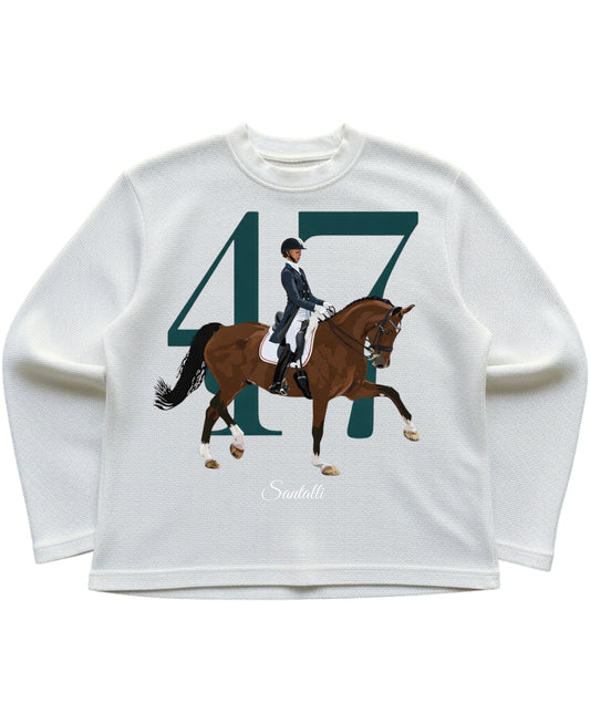 Off-white waffle knit oversized full-sleeve Front Design