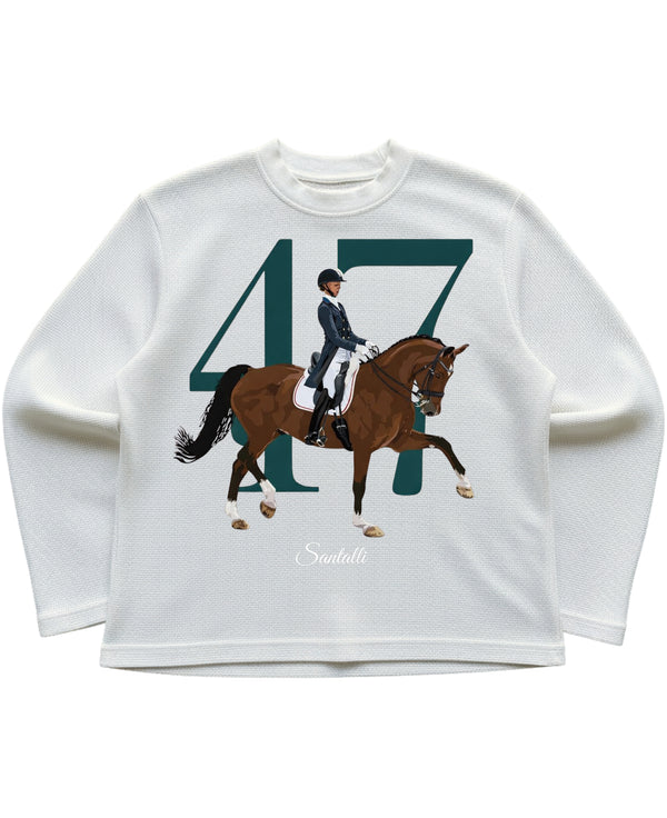 Off-white waffle knit oversized full-sleeve Front Design