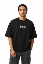 Black Boxy Fit T-shirt Front Design
