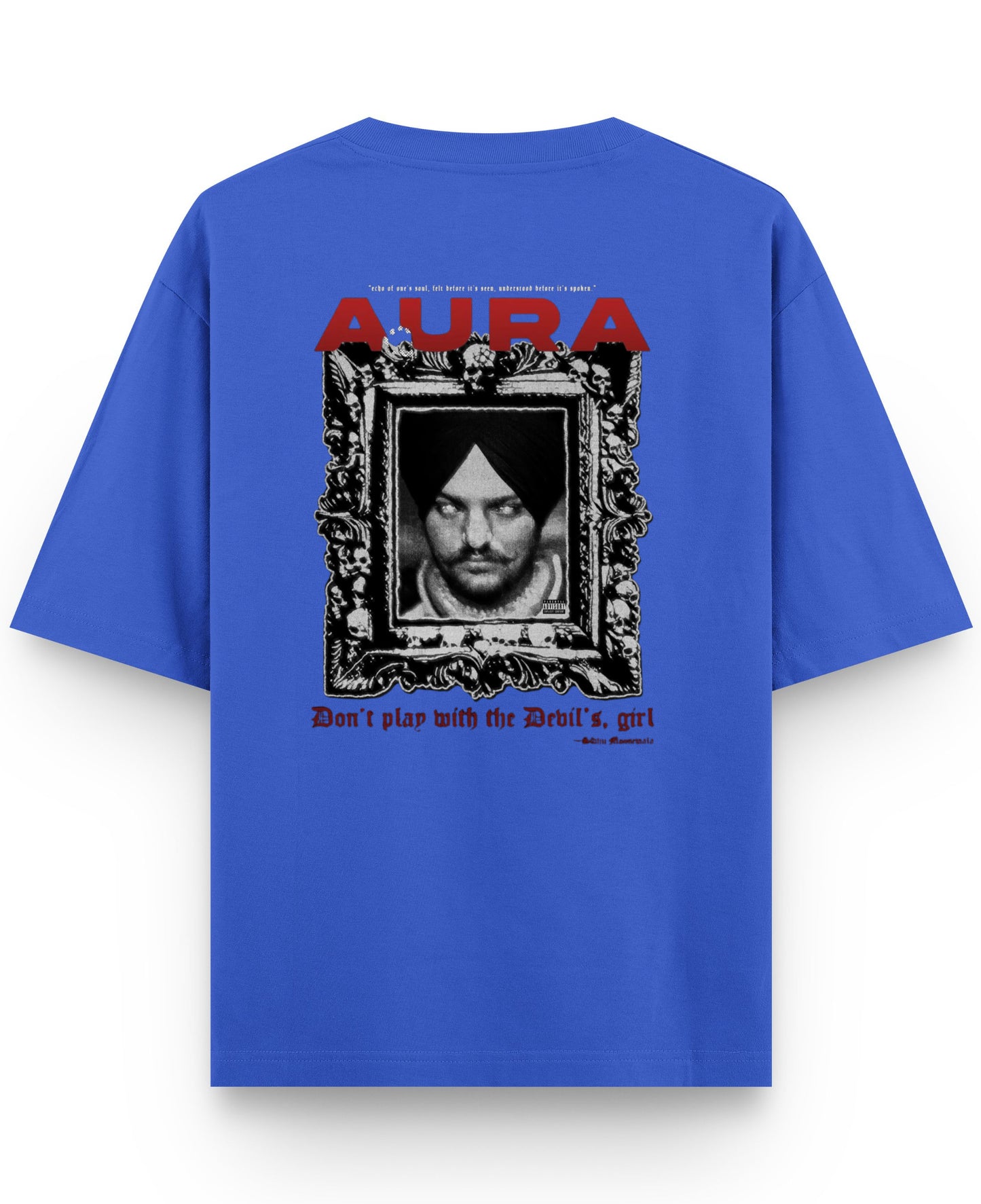 Royal Blue Oversized T-Shirt Back Design