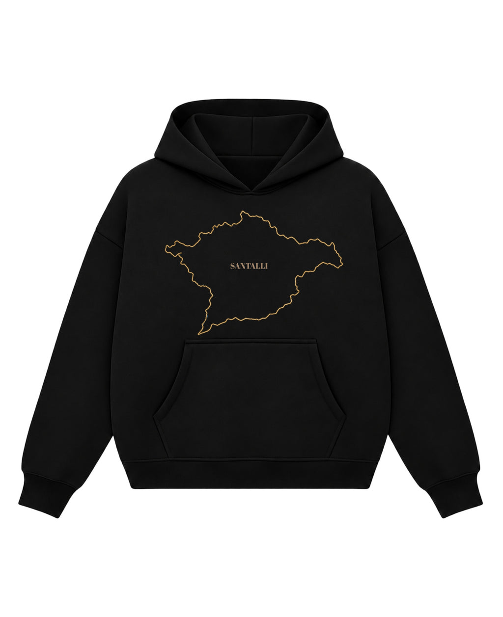Black Boxy Hoodie Front Design