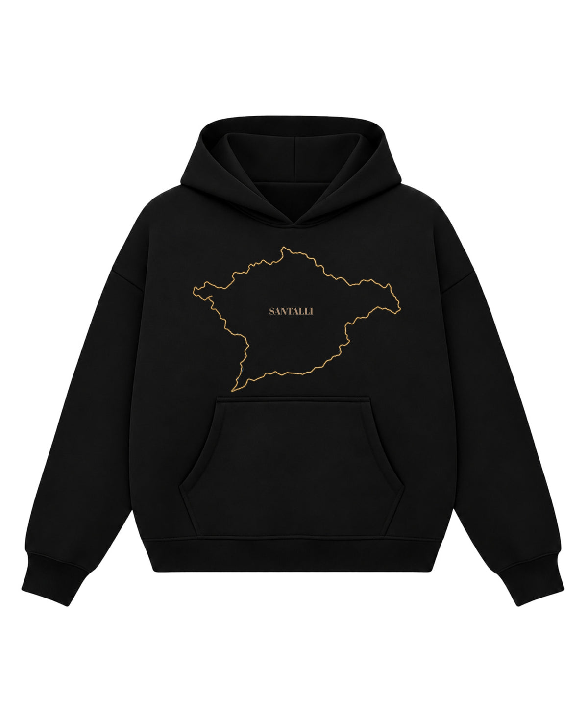 Black Boxy Hoodie Front Design