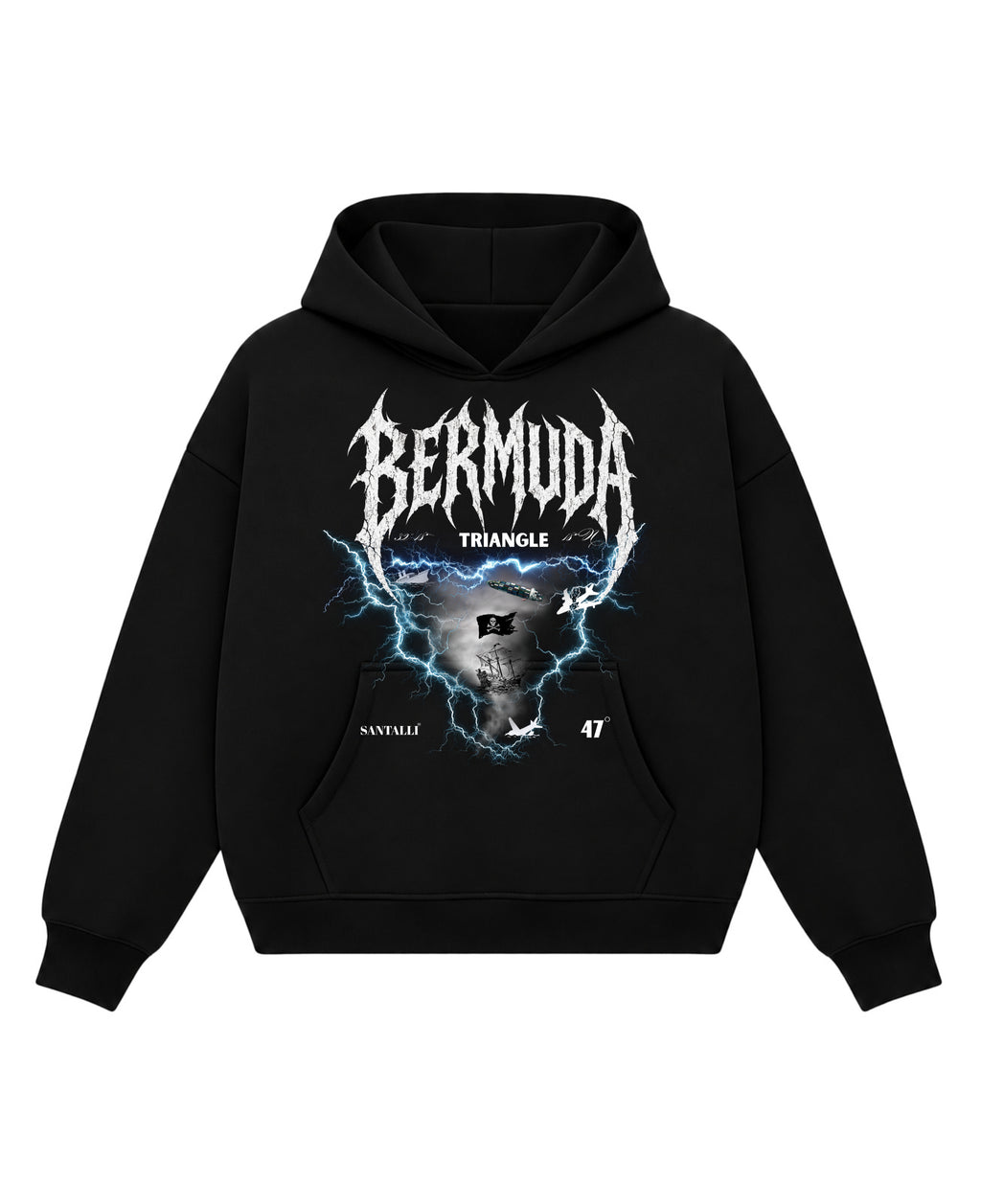 Black Boxy Hoodie Front Design