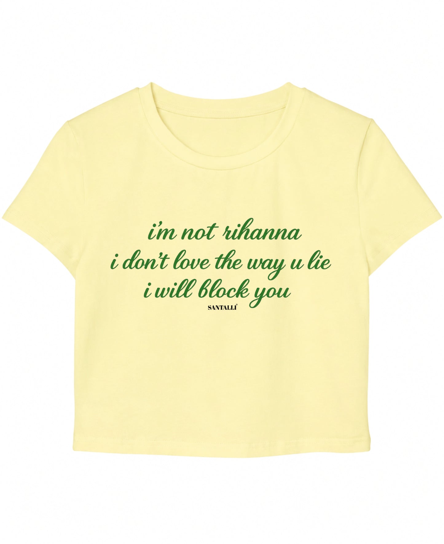 Butter Yellow Baby Tee Front Design