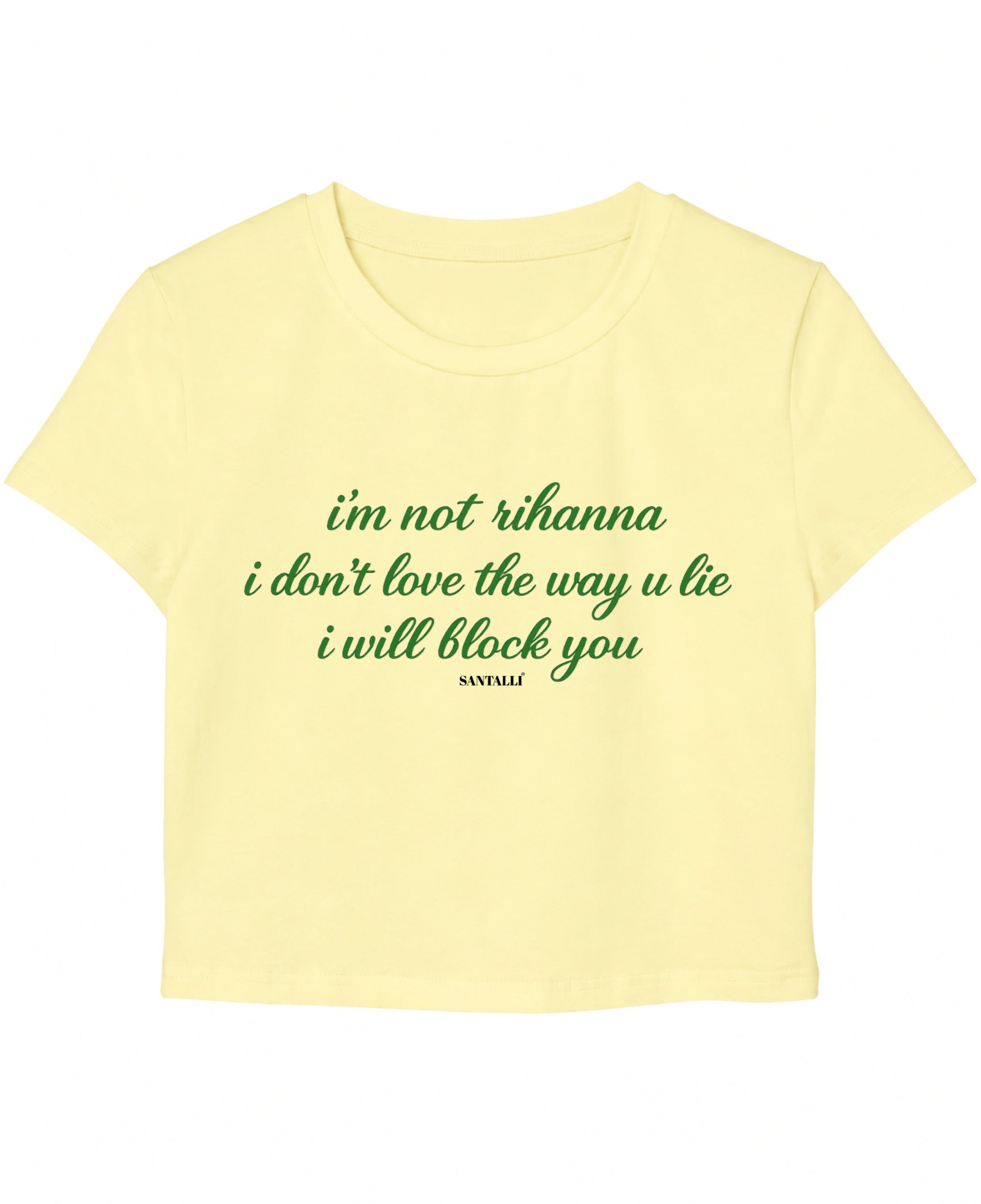 Butter Yellow Baby Tee Front Design