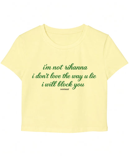 Butter Yellow Baby Tee Front Design