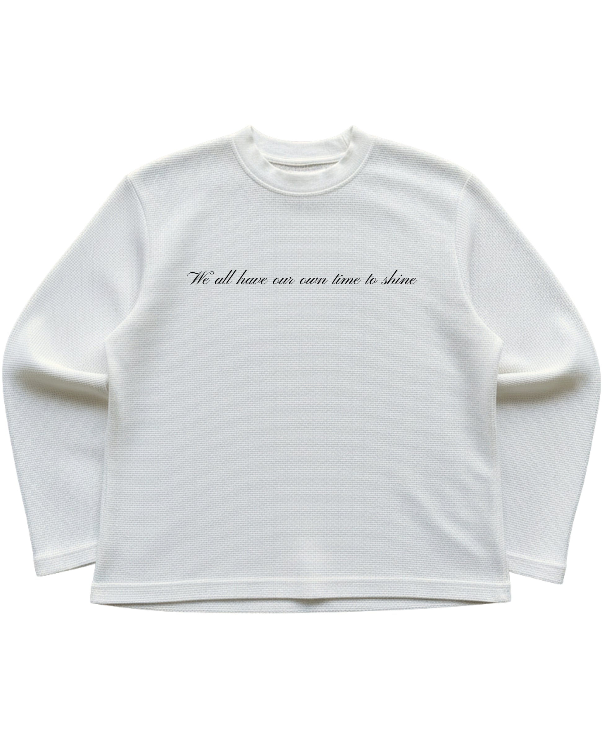 Off-white waffle knit oversized full-sleeve Front Design
