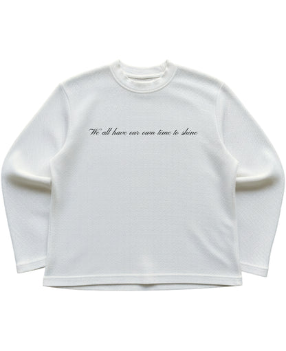 Off-white waffle knit oversized full-sleeve Front Design