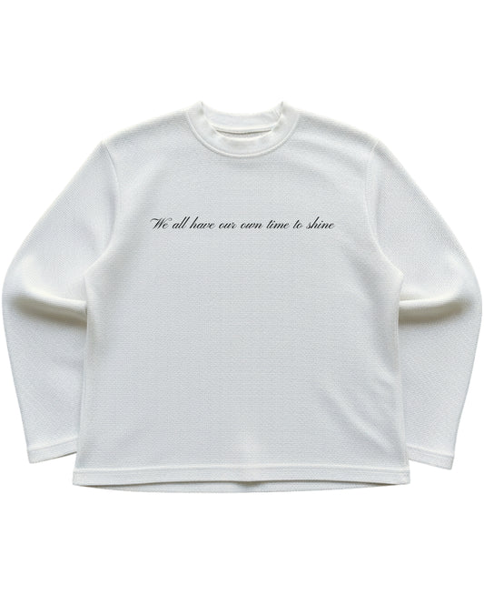 Off-white waffle knit oversized full-sleeve Front Design