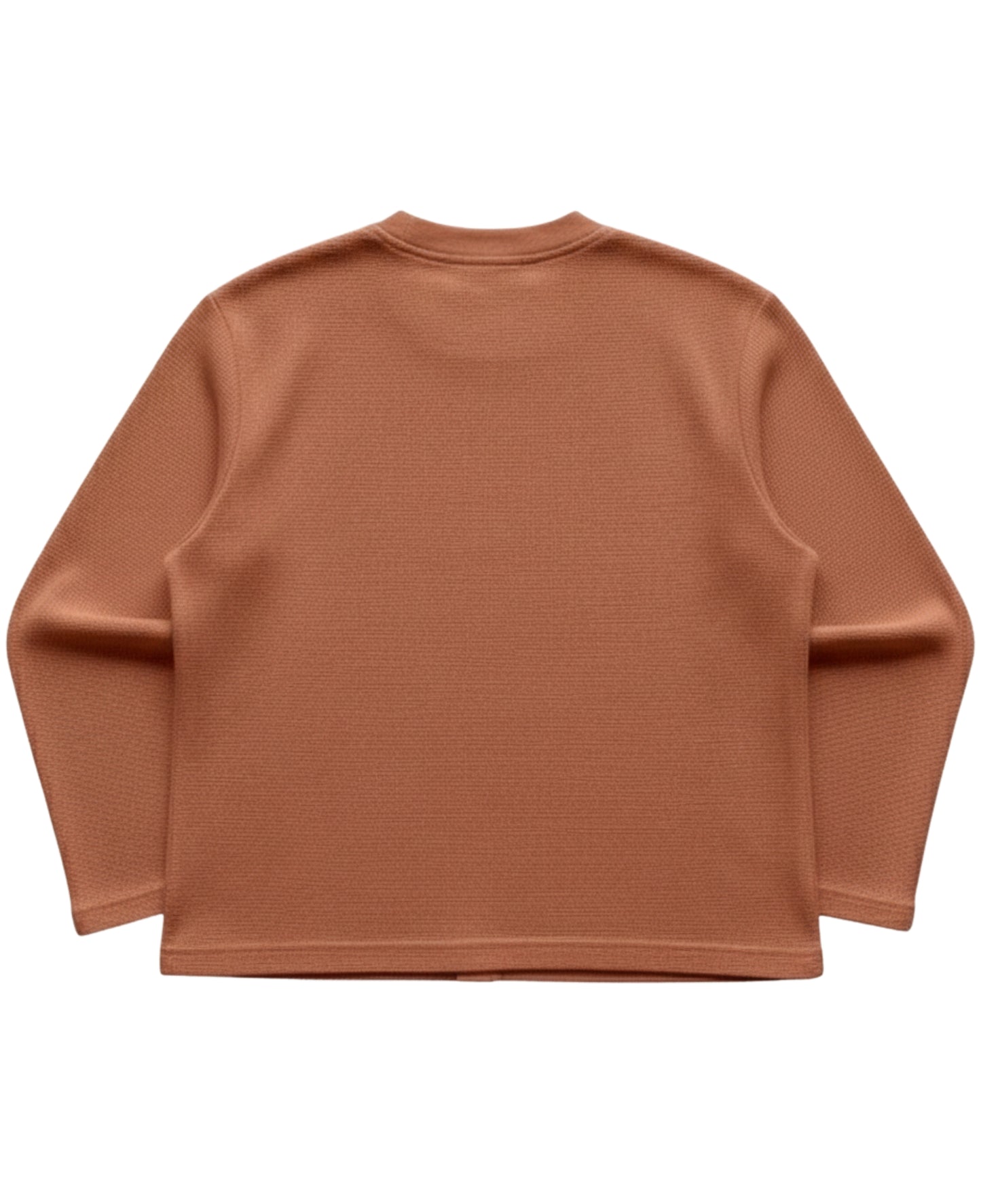 Brown waffle knit oversized full-sleeve Back Design