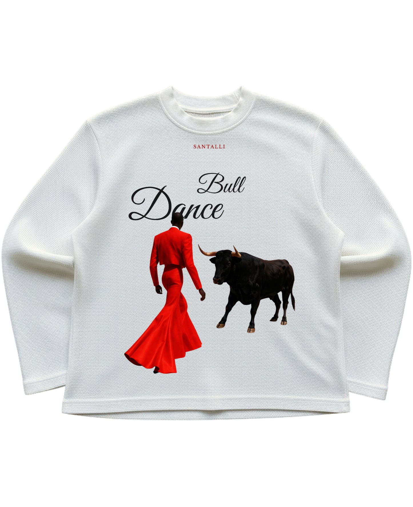 Off-white waffle knit oversized full-sleeve Front Design