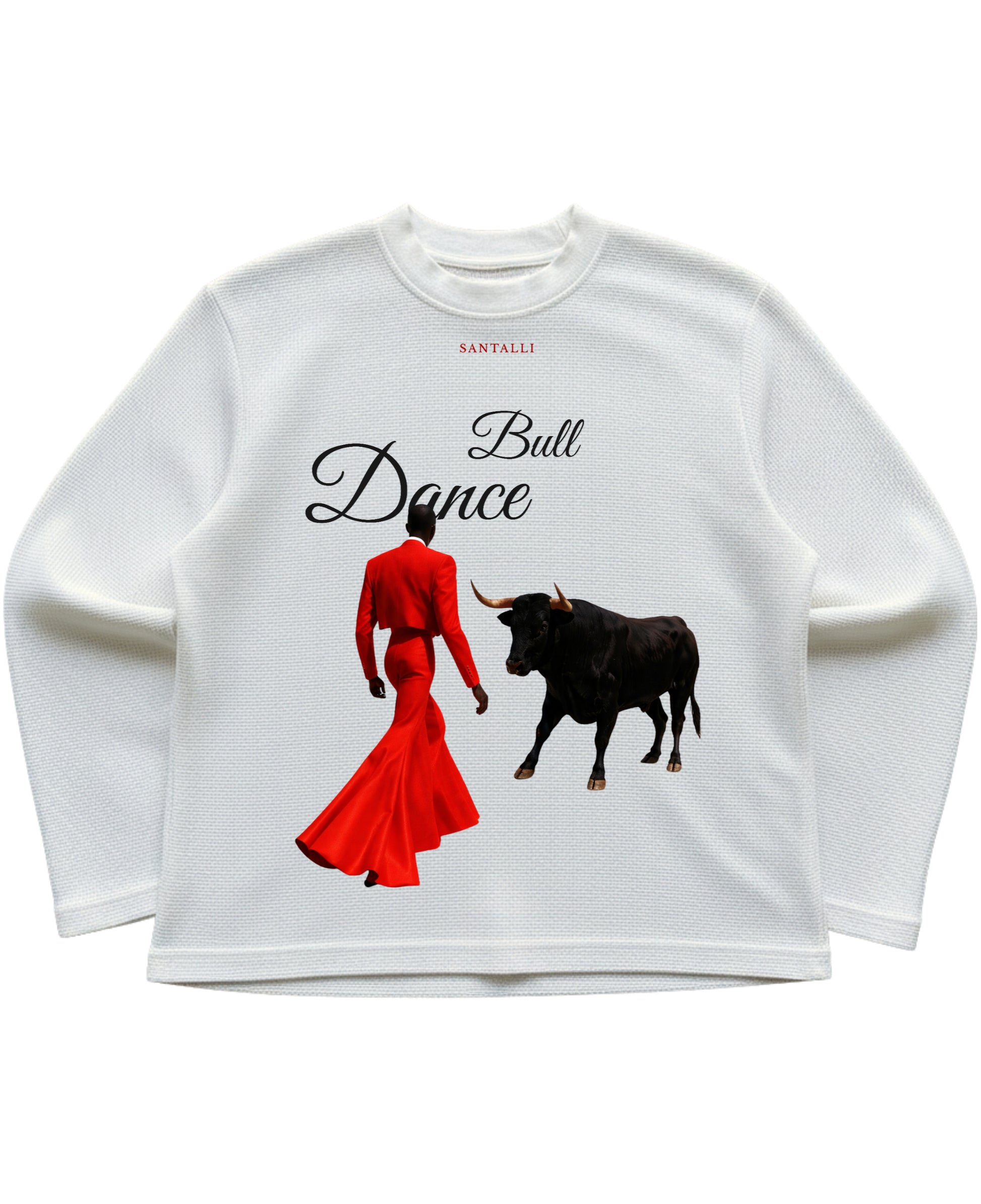 Off-white waffle knit oversized full-sleeve Front Design