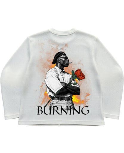 Off-white waffle knit oversized full-sleeve Back Design