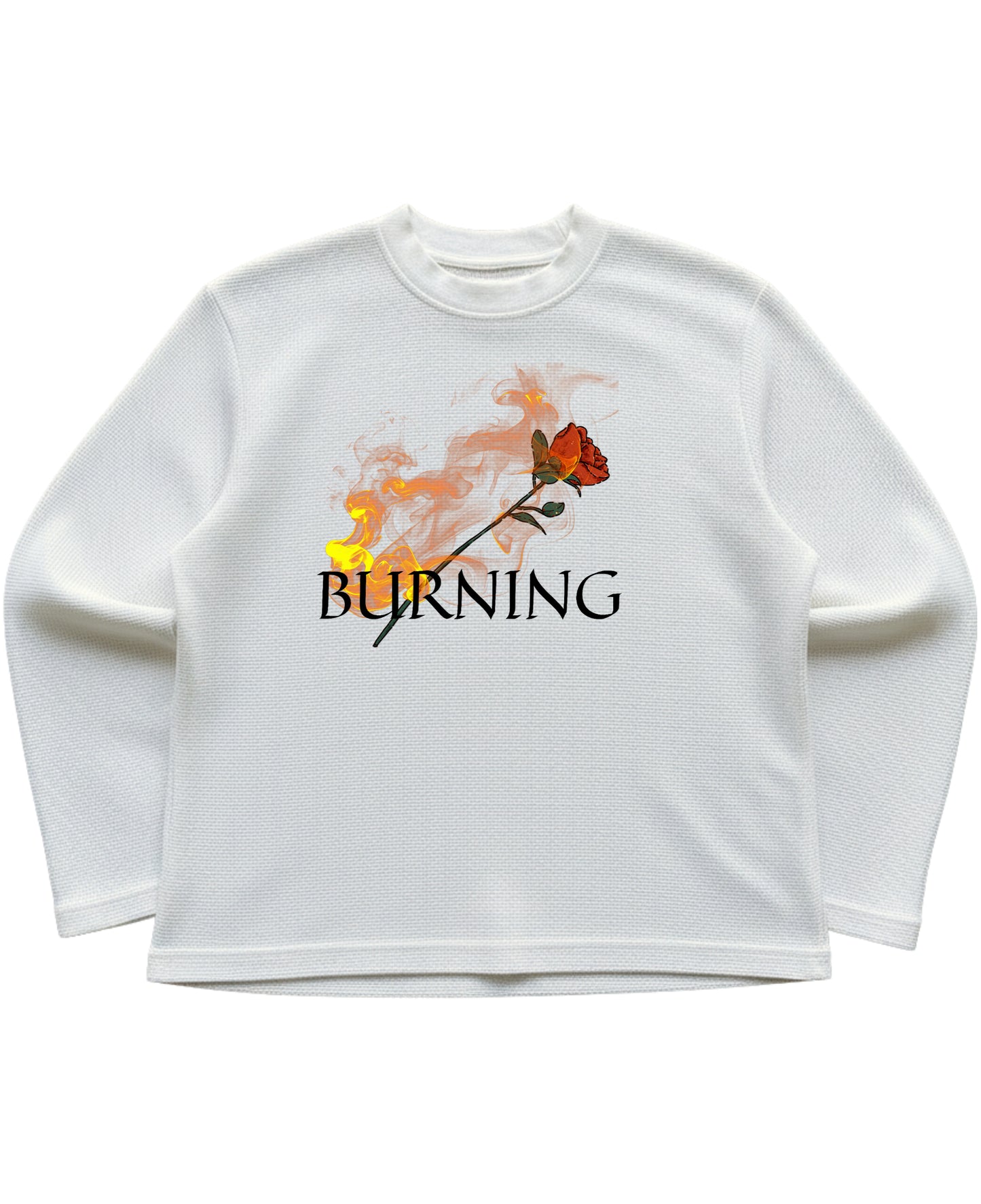 Off-white waffle knit oversized full-sleeve Front Design