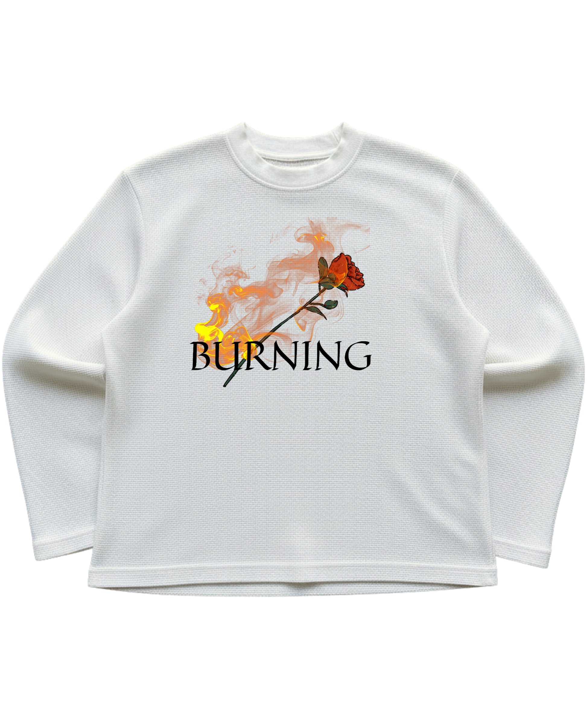 Off-white waffle knit oversized full-sleeve Front Design