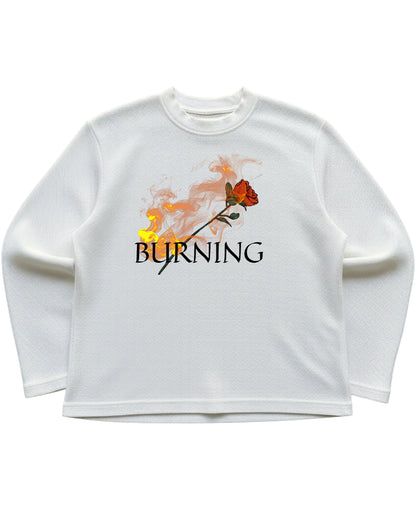 Off-white waffle knit oversized full-sleeve Front Design