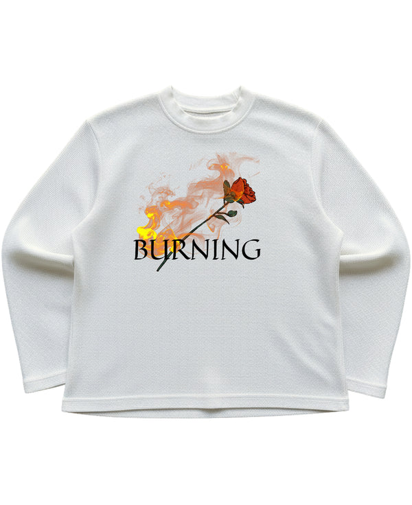 Off-white waffle knit oversized full-sleeve Front Design