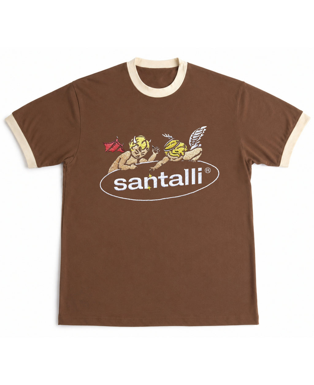 Mousse & Cream Ringer tee Front Design