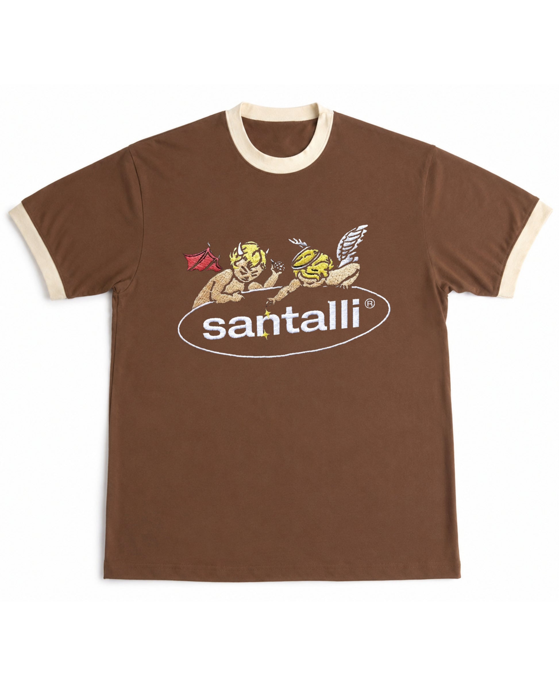 Mousse & Cream Ringer tee Front Design